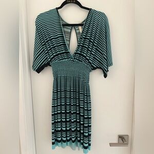 Cristinalove Teal and Black Backless Dress